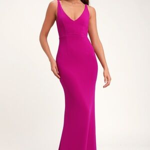 Lulus Melora Magenta Sleeveless Maxi Dress Purple - Size S